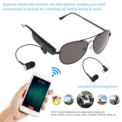 Y88 Wireless Earphone Bluetooth Headset Sunglasses Music Headphones Smart Glasses Earbud Hands-free with Mic by buy2fix