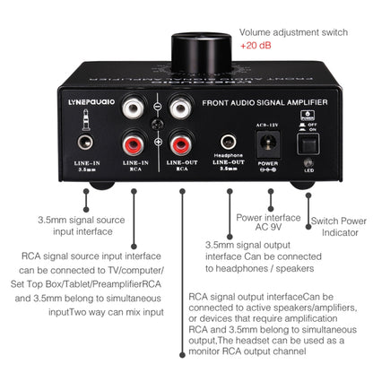 B015 Front Stereo Signal Amplifier Booster Headphones Speaker Amplifier Headset Dual-Audio Source -  by buy2fix | Online Shopping UK | buy2fix