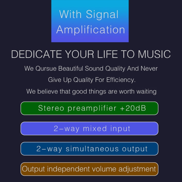 B015 Front Stereo Signal Amplifier Booster Headphones Speaker Amplifier Headset Dual-Audio Source -  by buy2fix | Online Shopping UK | buy2fix