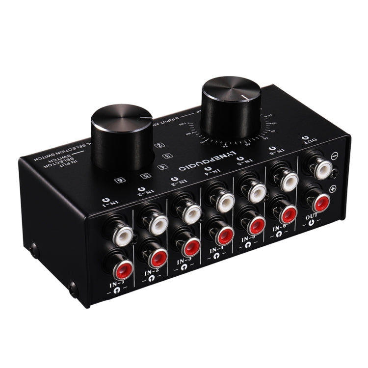 B016 6 Input 1 Output Audio Signal Source Selection Switcher, Output Volume Adjustment Control RCA Port -  by buy2fix | Online Shopping UK | buy2fix