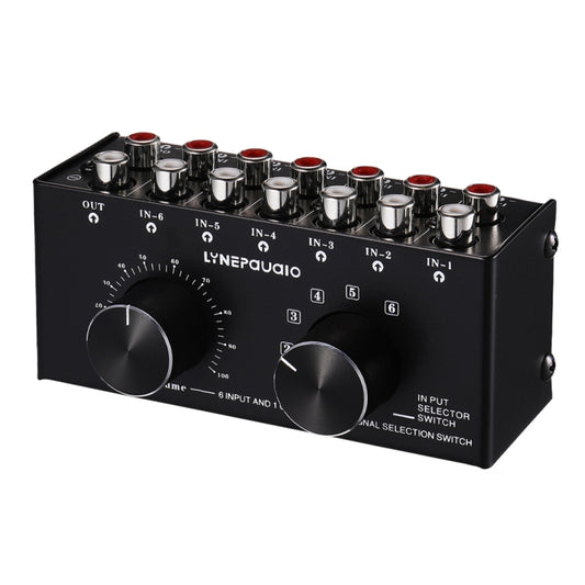 B016 6 Input 1 Output Audio Signal Source Selection Switcher, Output Volume Adjustment Control RCA Port -  by buy2fix | Online Shopping UK | buy2fix