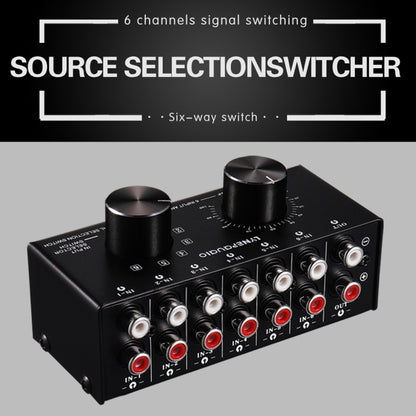 B016 6 Input 1 Output Audio Signal Source Selection Switcher, Output Volume Adjustment Control RCA Port -  by buy2fix | Online Shopping UK | buy2fix