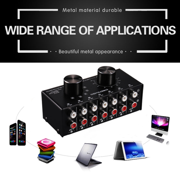B016 6 Input 1 Output Audio Signal Source Selection Switcher, Output Volume Adjustment Control RCA Port -  by buy2fix | Online Shopping UK | buy2fix