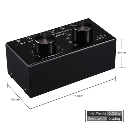 B016 6 Input 1 Output Audio Signal Source Selection Switcher, Output Volume Adjustment Control RCA Port -  by buy2fix | Online Shopping UK | buy2fix