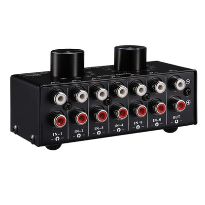 B016 6 Input 1 Output Audio Signal Source Selection Switcher, Output Volume Adjustment Control RCA Port -  by buy2fix | Online Shopping UK | buy2fix