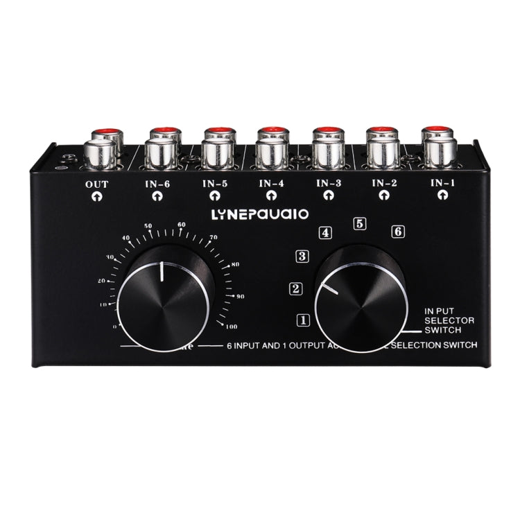 B016 6 Input 1 Output Audio Signal Source Selection Switcher, Output Volume Adjustment Control RCA Port -  by buy2fix | Online Shopping UK | buy2fix