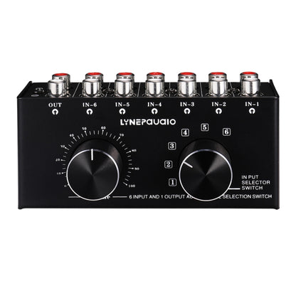 B016 6 Input 1 Output Audio Signal Source Selection Switcher, Output Volume Adjustment Control RCA Port -  by buy2fix | Online Shopping UK | buy2fix
