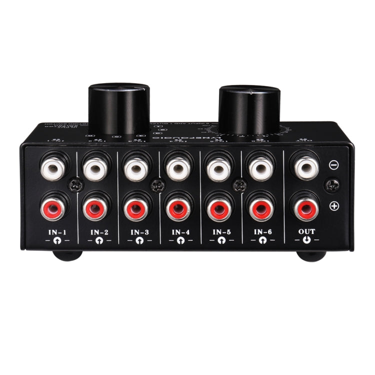 B016 6 Input 1 Output Audio Signal Source Selection Switcher, Output Volume Adjustment Control RCA Port -  by buy2fix | Online Shopping UK | buy2fix