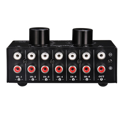 B016 6 Input 1 Output Audio Signal Source Selection Switcher, Output Volume Adjustment Control RCA Port -  by buy2fix | Online Shopping UK | buy2fix