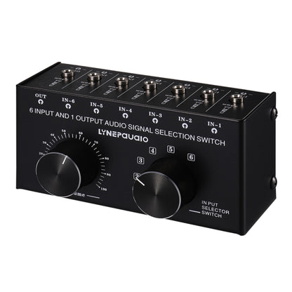 B017 6 Input 1 Output Audio Signal Selection Switcher Output Volume Adjustment Control 3.5mm Interface -  by buy2fix | Online Shopping UK | buy2fix