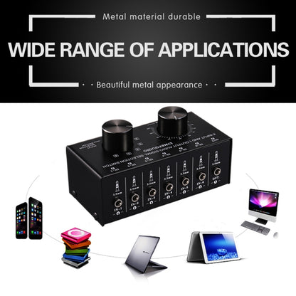 B017 6 Input 1 Output Audio Signal Selection Switcher Output Volume Adjustment Control 3.5mm Interface -  by buy2fix | Online Shopping UK | buy2fix