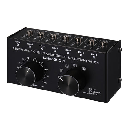 B017 6 Input 1 Output Audio Signal Selection Switcher Output Volume Adjustment Control 3.5mm Interface -  by buy2fix | Online Shopping UK | buy2fix