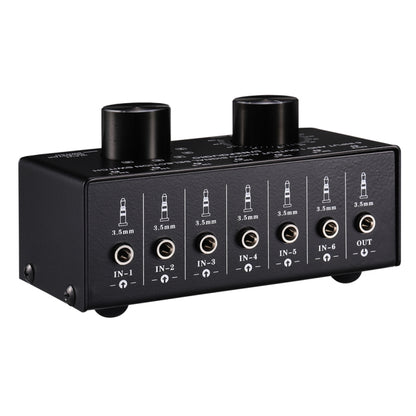 B017 6 Input 1 Output Audio Signal Selection Switcher Output Volume Adjustment Control 3.5mm Interface -  by buy2fix | Online Shopping UK | buy2fix