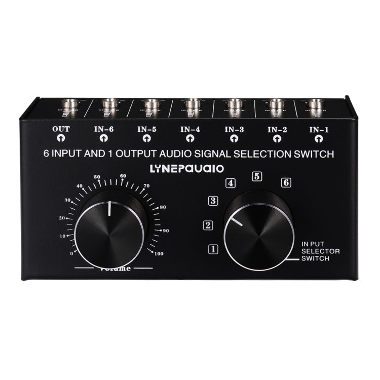 B017 6 Input 1 Output Audio Signal Selection Switcher Output Volume Adjustment Control 3.5mm Interface -  by buy2fix | Online Shopping UK | buy2fix