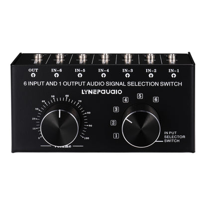 B017 6 Input 1 Output Audio Signal Selection Switcher Output Volume Adjustment Control 3.5mm Interface -  by buy2fix | Online Shopping UK | buy2fix