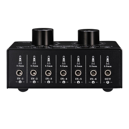 B017 6 Input 1 Output Audio Signal Selection Switcher Output Volume Adjustment Control 3.5mm Interface -  by buy2fix | Online Shopping UK | buy2fix