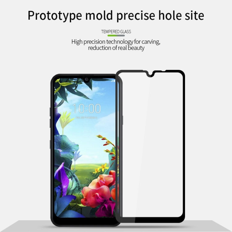 For LG K40s PINWUYO 9H 2.5D Full Screen Tempered Glass Film(Black) - LG Tempered Glass by PINWUYO | Online Shopping UK | buy2fix