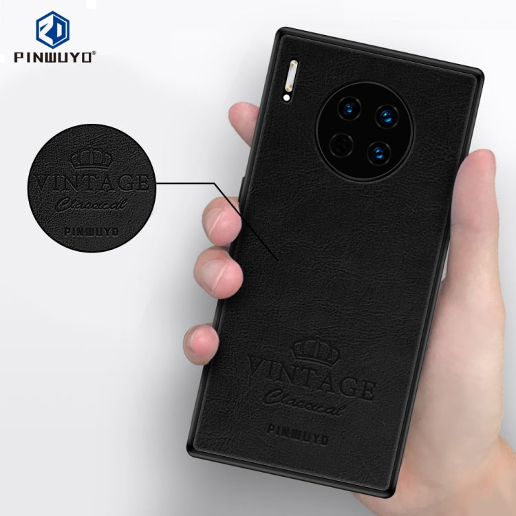 For Huawei Mate 30 Pro PINWUYO Pin Rui Series Classical Leather, PC + TPU + PU Leather Waterproof and Anti-fall All-inclusive Protective Case(Black) - Huawei Cases by PINWUYO | Online Shopping UK | buy2fix