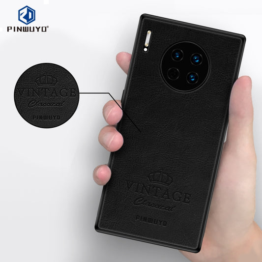 For Huawei Mate 30 Pro PINWUYO Pin Rui Series Classical Leather, PC + TPU + PU Leather Waterproof and Anti-fall All-inclusive Protective Case(Black) - Huawei Cases by PINWUYO | Online Shopping UK | buy2fix