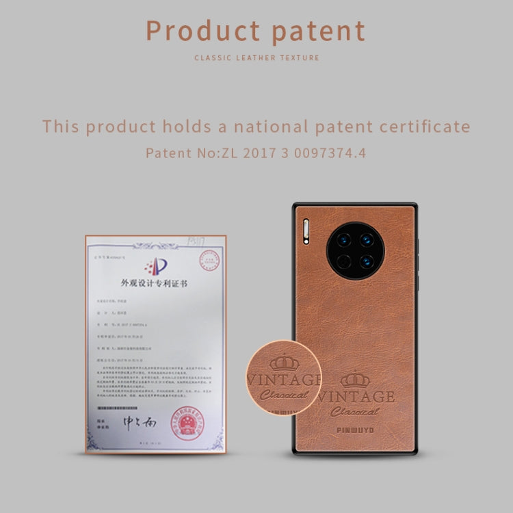 For Huawei Mate 30 Pro PINWUYO Pin Rui Series Classical Leather, PC + TPU + PU Leather Waterproof and Anti-fall All-inclusive Protective Case(Black) - Huawei Cases by PINWUYO | Online Shopping UK | buy2fix