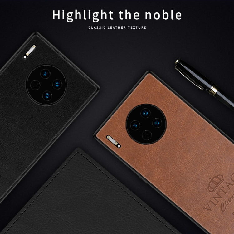 For Huawei Mate 30 Pro PINWUYO Pin Rui Series Classical Leather, PC + TPU + PU Leather Waterproof and Anti-fall All-inclusive Protective Case(Black) - Huawei Cases by PINWUYO | Online Shopping UK | buy2fix