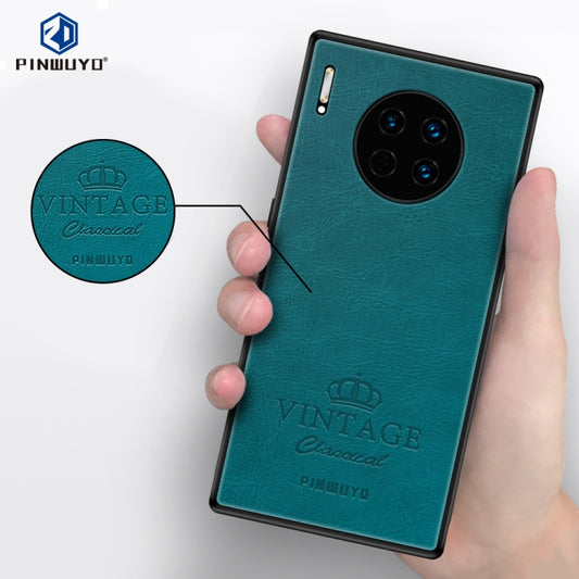 For Huawei Mate 30 Pro PINWUYO Pin Rui Series Classical Leather, PC + TPU + PU Leather Waterproof and Anti-fall All-inclusive Protective Case(Blue) - Huawei Cases by PINWUYO | Online Shopping UK | buy2fix