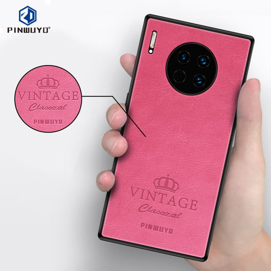 For Huawei Mate 30 Pro PINWUYO Pin Rui Series Classical Leather, PC + TPU + PU Leather Waterproof and Anti-fall All-inclusive Protective Case(Red) - Huawei Cases by PINWUYO | Online Shopping UK | buy2fix