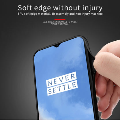 For Oneplus 7T PINWUYO Rong Series  Shockproof PC + TPU+ Chemical Fiber Cloth Protective Cover(Black) - OnePlus Cases by PINWUYO | Online Shopping UK | buy2fix