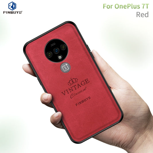 For Oneplus 7T PINWUYO Zun Series PC + TPU + Skin Waterproof And Anti-fall All-inclusive Protective Shell(Red) - OnePlus Cases by PINWUYO | Online Shopping UK | buy2fix