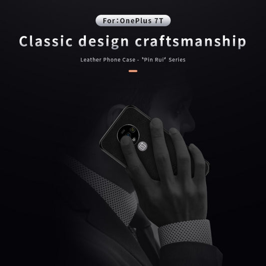 For Oneplus 7T PINWUYO Pin Rui Series Classical Leather, PC + TPU + PU Leather Waterproof And Anti-fall All-inclusive Protective Shell(Black) - OnePlus Cases by PINWUYO | Online Shopping UK | buy2fix