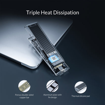 ORICO TCM2F-C3 NGFF M.2 Hard Drive Enclosure,Tool Free Type-C Interface Transparent Hard Disk Box - HDD Enclosure by ORICO | Online Shopping UK | buy2fix