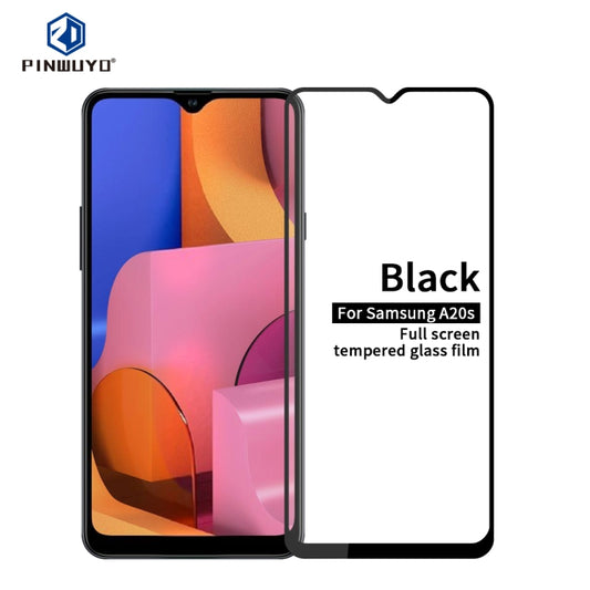 For Galaxy A20S PINWUYO 9H 2.5D Full Screen Tempered Glass Film(Black) - Galaxy Tempered Glass by PINWUYO | Online Shopping UK | buy2fix