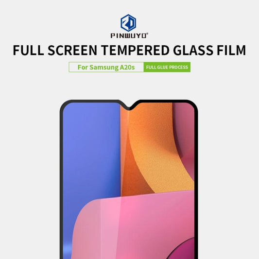 For Galaxy A20S PINWUYO 9H 2.5D Full Screen Tempered Glass Film(Black) - Galaxy Tempered Glass by PINWUYO | Online Shopping UK | buy2fix