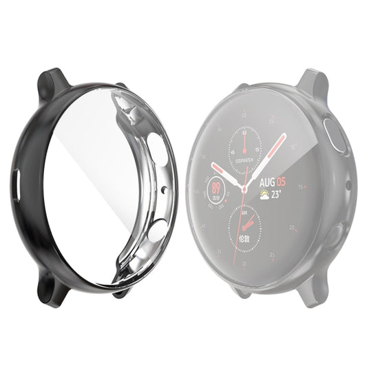 For Samsung Galaxy Watch Active 2 44mm ENKAY Hat-prince Full Coverage Electroplate TPU Case(Black) - Watch Bands by ENKAY | Online Shopping UK | buy2fix