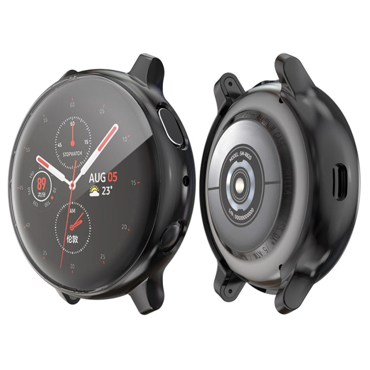For Samsung Galaxy Watch Active 2 44mm ENKAY Hat-prince Full Coverage Electroplate TPU Case(Black) - Watch Bands by ENKAY | Online Shopping UK | buy2fix