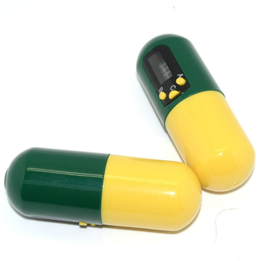 Pill-Type Electronic Pillbox Timer Portable Large-Capacity One-Piece Smart Reminder Kit(Yellow-Green) - Pill Boxes by buy2fix | Online Shopping UK | buy2fix