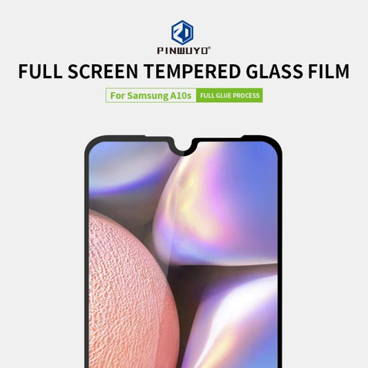 For Galaxy A10S PINWUYO 9H 2.5D Full Screen Tempered Glass Film(Black) - Galaxy Tempered Glass by PINWUYO | Online Shopping UK | buy2fix