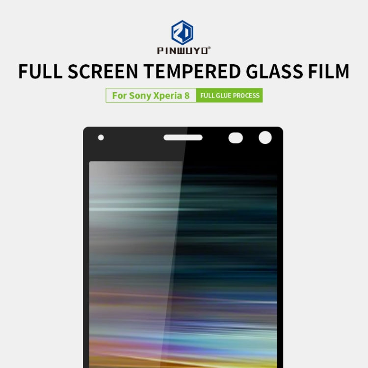 For Sony Xperia 8 PINWUYO 9H 2.5D Full Screen Tempered Glass Film(Black) - Sony Tempered Glass by PINWUYO | Online Shopping UK | buy2fix
