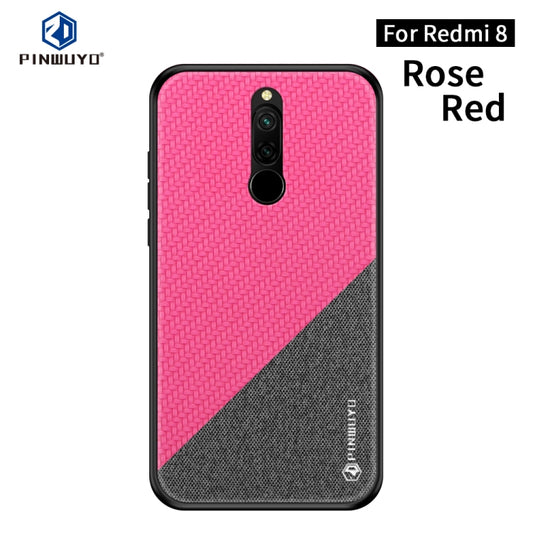 For Xiaomi RedMi 8 PINWUYO Rong Series  Shockproof PC + TPU+ Chemical Fiber Cloth Protective Cover(Red) - Xiaomi Cases by PINWUYO | Online Shopping UK | buy2fix
