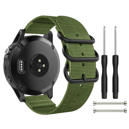 For Garmin Fenix 3 / 5X Universal 26MM Three-ring Nylon Watch Band(Army Green) - Watch Bands by buy2fix | Online Shopping UK | buy2fix