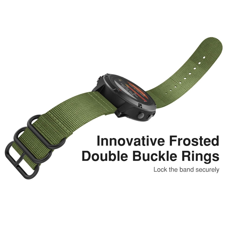 For Garmin Fenix 3 / 5X Universal 26MM Three-ring Nylon Watch Band(Army Green) - Watch Bands by buy2fix | Online Shopping UK | buy2fix