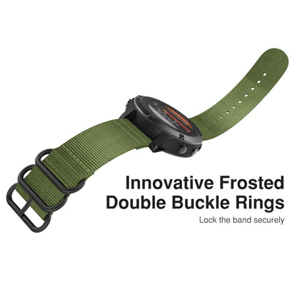 For Garmin Fenix 3 / 5X Universal 26MM Three-ring Nylon Watch Band(Army Green) - Watch Bands by buy2fix | Online Shopping UK | buy2fix