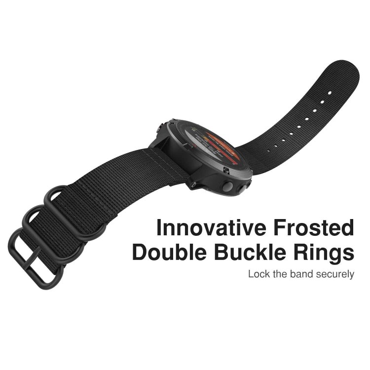 For Garmin Fenix 3 / 5X Universal 26MM Three-ring Nylon Watch Band(Black) - Watch Bands by buy2fix | Online Shopping UK | buy2fix