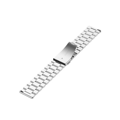 Suitable For Samsung Gear S2 Sport / Galaxy Watch Active 2 20mm 3-Beads Stainless Steel Metal Watch Band (Silver) - Watch Bands by buy2fix | Online Shopping UK | buy2fix
