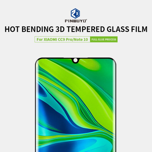 For Xiaomi CC9 Pro / Xiaomi  Note10 PINWUYO 9H 3D Hot Bending Tempered Glass Film(Black) -  by PINWUYO | Online Shopping UK | buy2fix