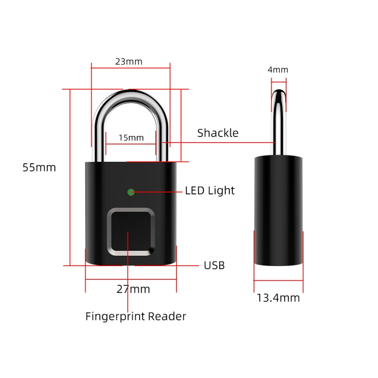 L34 Fingerprint Lock Smart Lock Household Luggage Dormitory Storage Cabinet Electronic Padlock - Padlocks by buy2fix | Online Shopping UK | buy2fix