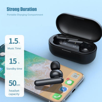 T10 Mini Touch Control Hifi TWS Wireless Bluetooth Earphones With Mic & Charger Box(Blue) by buy2fix