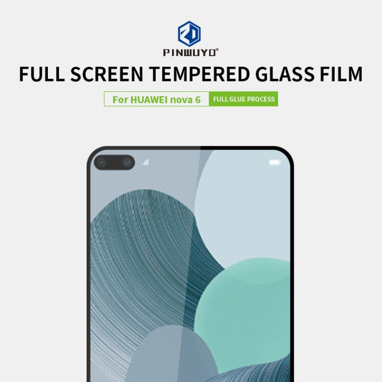 For Huawei Nova 6 PINWUYO 9H 2.5D Full Screen Tempered Glass Film(Black) - Huawei Tempered Glass by PINWUYO | Online Shopping UK | buy2fix