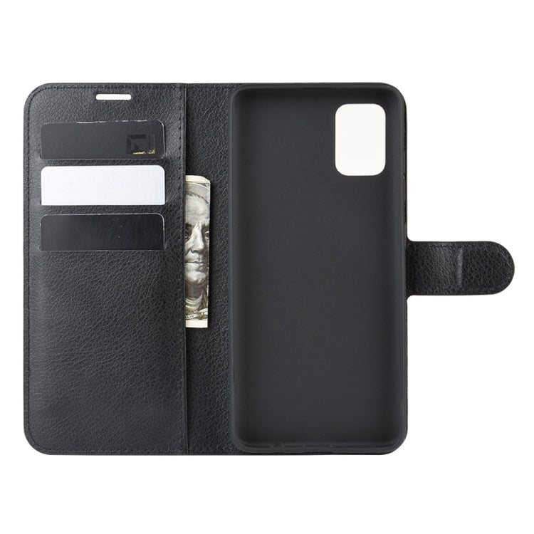 For Galaxy A51 (4G) Litchi Texture Horizontal Flip Protective Case with Holder & Card Slots & Wallet(Black) by buy2fix