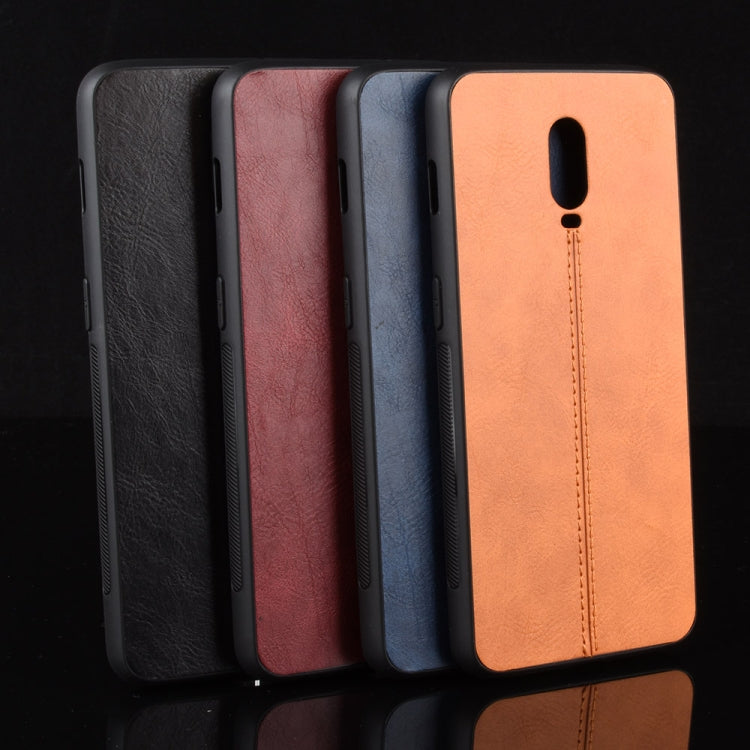 For OnePlus 6T Shockproof Sewing Cow Pattern Skin PC + PU + TPU Case(Red) - OnePlus Cases by buy2fix | Online Shopping UK | buy2fix